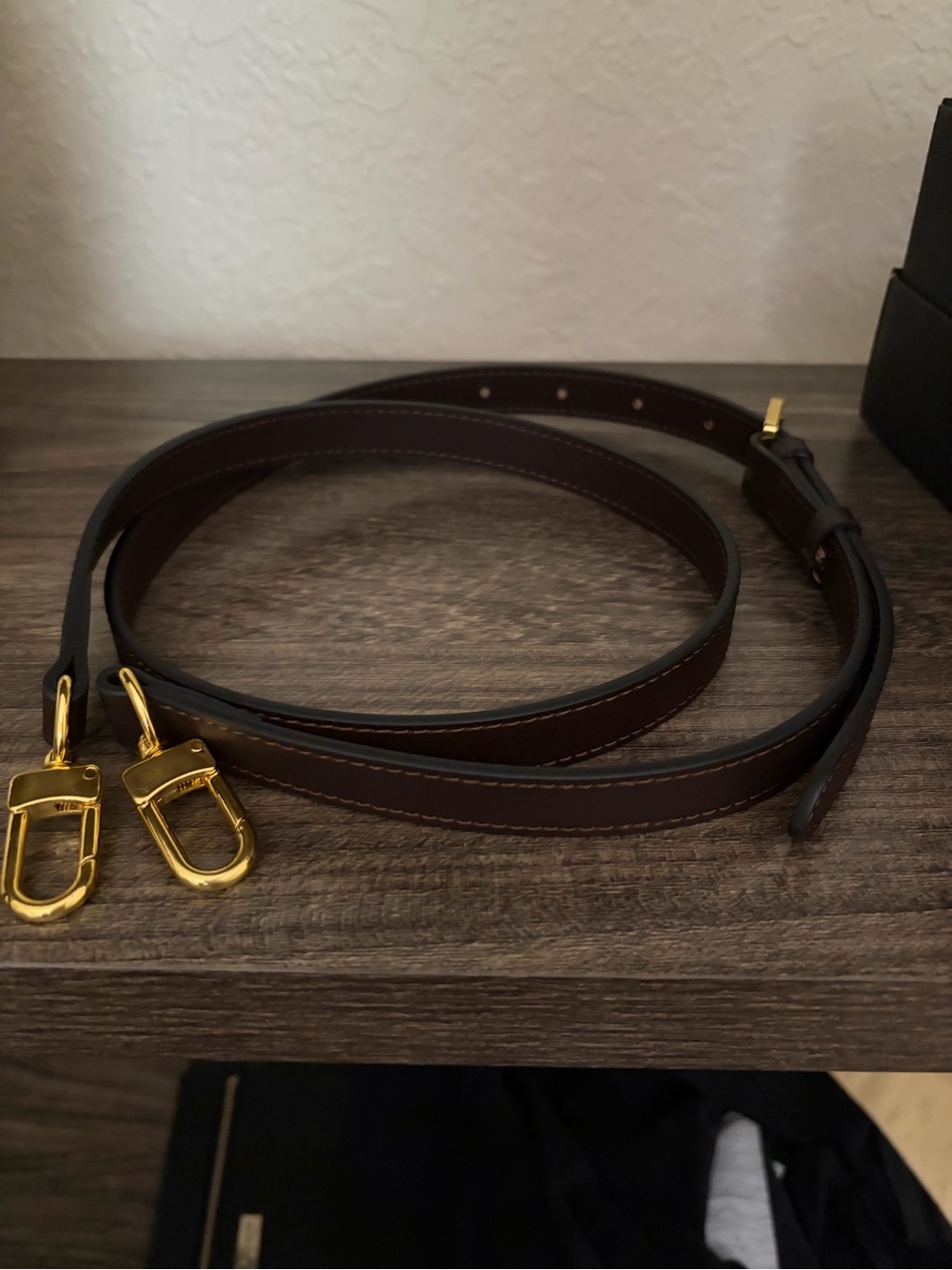 Dark Brown Leather Strap with Gold Hardware